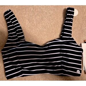 Calia Power Sculpt Top Women's XS‎ Stripe Black NWT